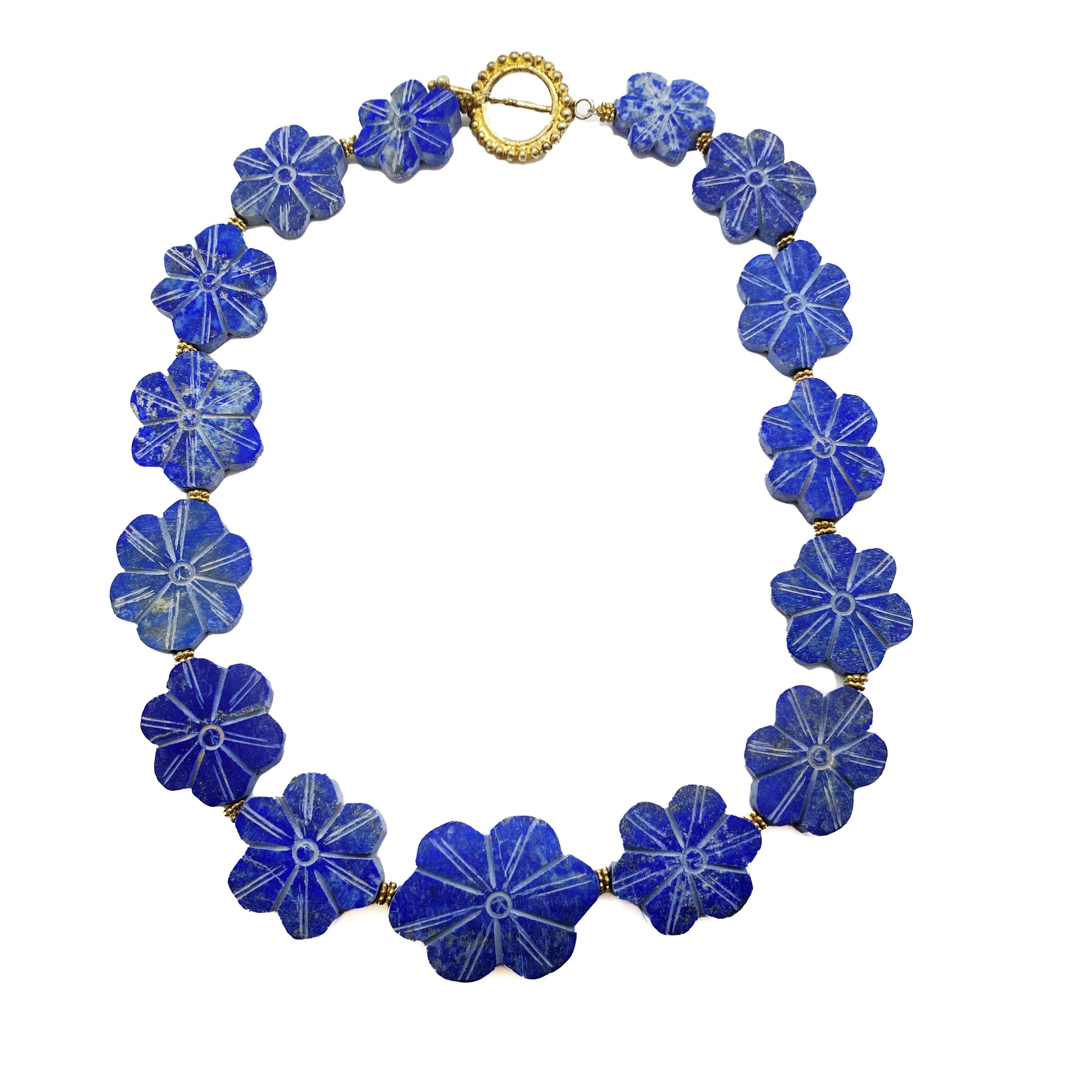 Lapis Flowers Necklace - ShopWAG